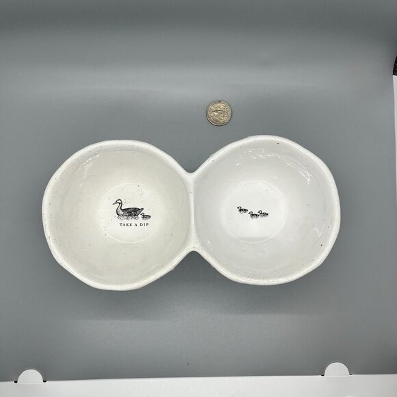 Glass chip & dip bowl with ducks - Picture 2 of 5